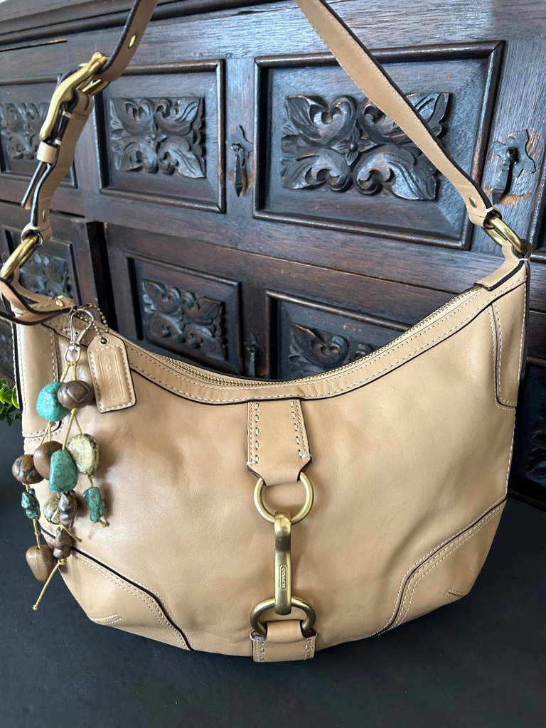 Y2k Vintage Coach Beige Hampton Soho Baguette Hobo Shoulder Bag